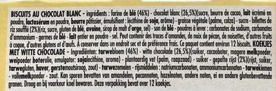 Biscuits Délichoc sablés Chocolat blanc - 150g ingredients label