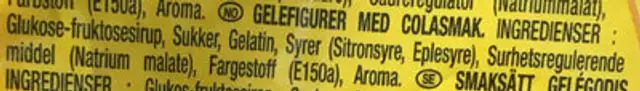 Sure føtter ingredients label