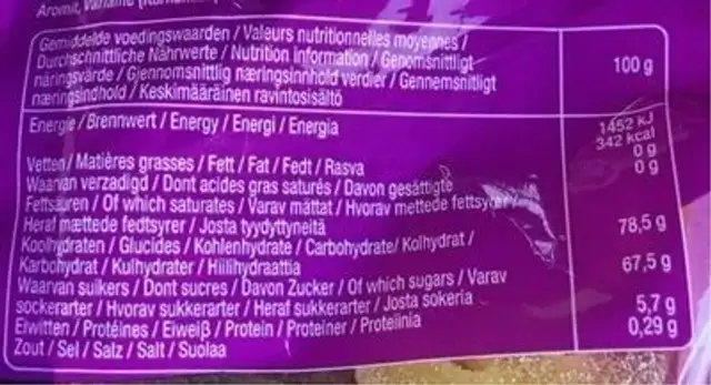 Apero fizz nutrition facts table