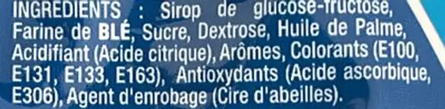 Scoubidou ingredients label