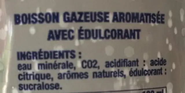 Ogeu Limonade Zero ingredients label
