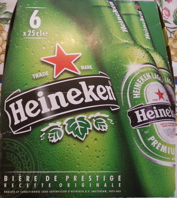 Bière blonde (pack de 6 x 25 cl) Heineken front packaging