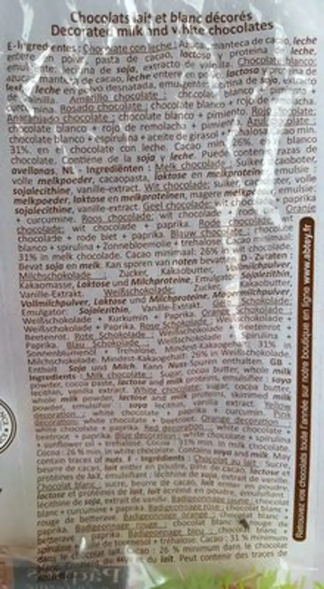 Pâques à la Ferme ingredients label