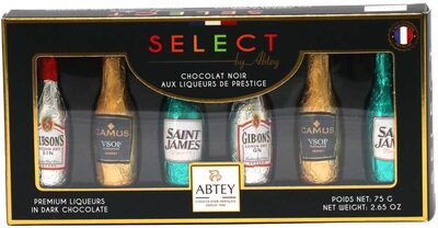 Abtey - Bottle Shaped Dark Chocolates Filled w/ 6 Liqueurs, 75g (2.6oz)