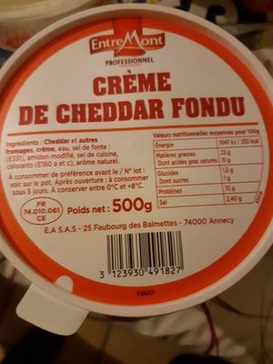 Crème de chedar fondu