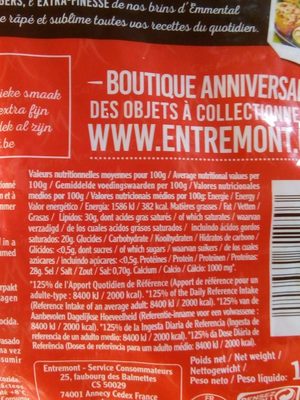 Entremont ingredients label