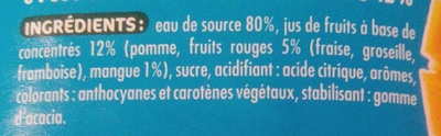 Mangue Fruits Rouges ingredients label