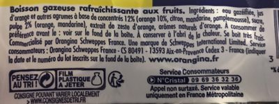Orangina ingredients label