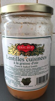 French baked lentils in goose fat