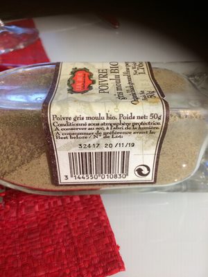 Poivre gris moulu Eric Bur