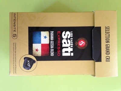 Capsules de café expresso front packaging