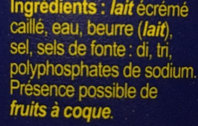 Fromage Cancoillotte, Nature 250g ingredients label