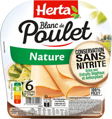 HERTA Blanc Poulet Nature conservation sans nitrite x6 -210g