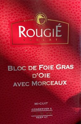 Bloc de foie gras d‘oie avec morceaux front packaging