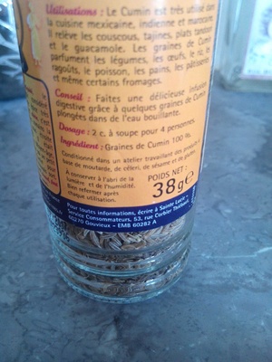 Cumin graines front packaging