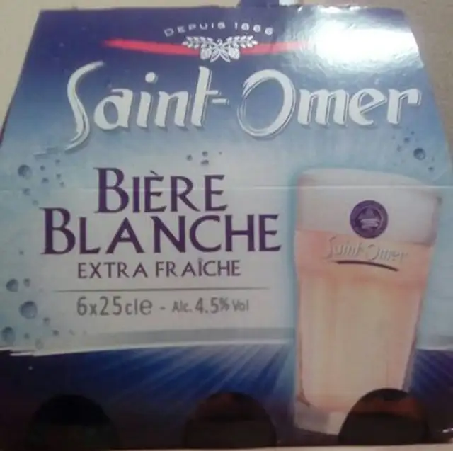 Bière blanche ingredients label