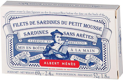 Sardines du Petit Mousse - Sans Peau et Sans Arête - à l'Huile d'Olive Vierge Extra Préparation à l'Ancienne front packaging