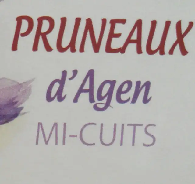Pruneaux d'Agen mi-cuits pasteurisés ingredients label