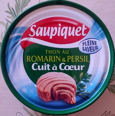 Thon au romarin & persil cuit à coeur front packaging