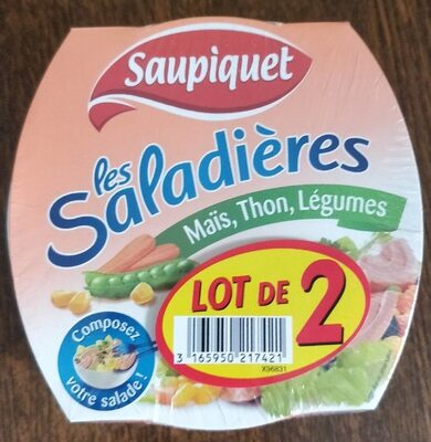 Saladières maïs thon légumes lot de 2