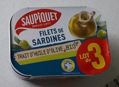 Filets de sardines, trait d'huile d'olive bio