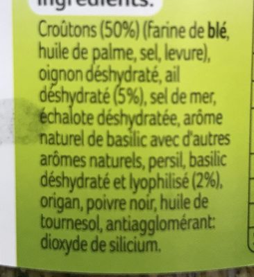 Quelle salade croustillante italienne assaisonnement ingredients label
