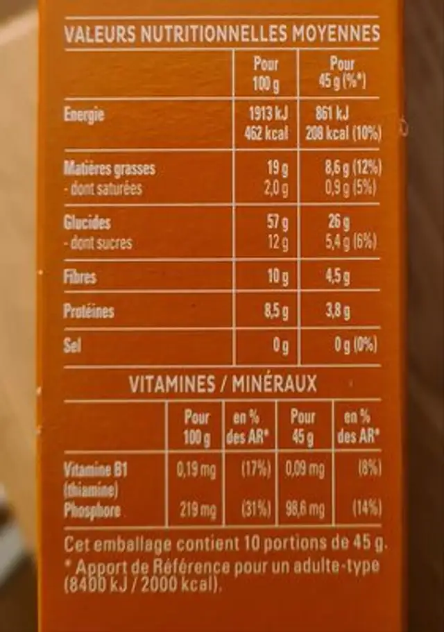 Cruesli - Mixed Nuts nutrition facts table