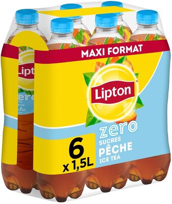 Lipton Ice Tea saveur pêche zéro sucres maxi format 6 x 1,5 L