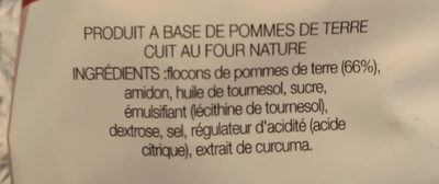 Cuites au Four ingredients label