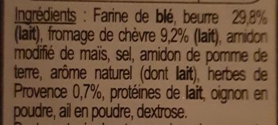 Triangles Chèvre Herbes de Provence ingredients label