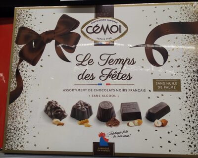 Assortiments de chocolats noirs français sans alcool