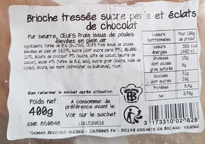 Brioche aux perles de sucre et éclats de chocolat