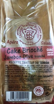 Cake brioché jambon olive tranché