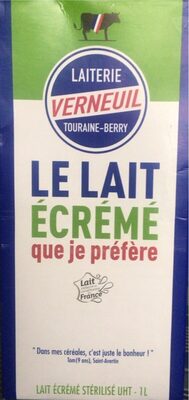 Lait écrémé front packaging