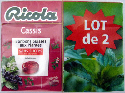 Cassis Bonbons suisses aux plantes (lot de 2)