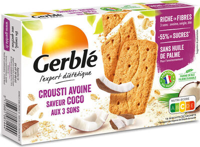 Gerble - Crousti Oatmeal Coconut With 3 Bran Cookie, 200g (7.1oz)