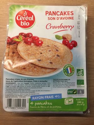 Galettes au Son d'avoine Cranberry front packaging