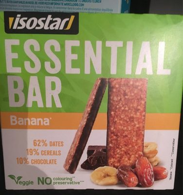 Essential energy bar - banana front packaging