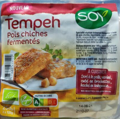 Tempeh Pois chiches fermentés front packaging