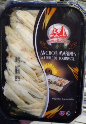 Anchois marinés à l'huile de tournesol front packaging