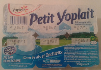 Petit Yoplait, (3,8 % MG) 6 fromages frais nature