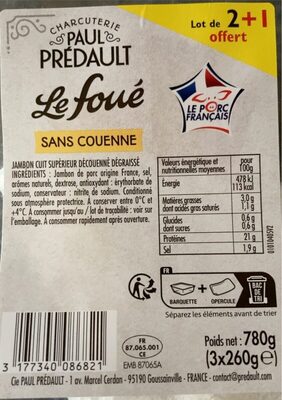 Jambon cuit decounne