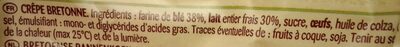 Crêpes bretonnes ingredients label