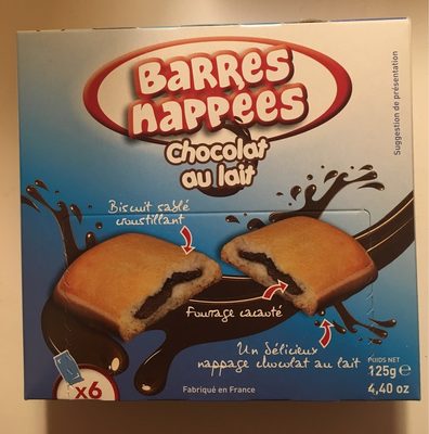 Barres nappées chocolat au lait