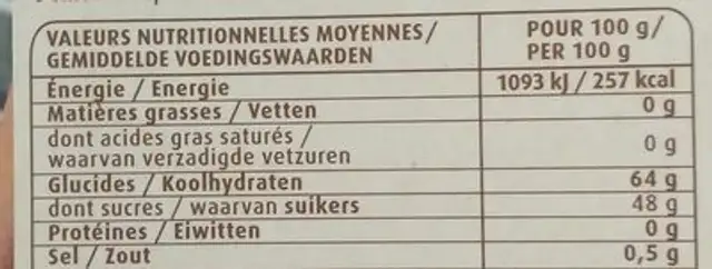 Colorants Alimentaires nutrition facts table