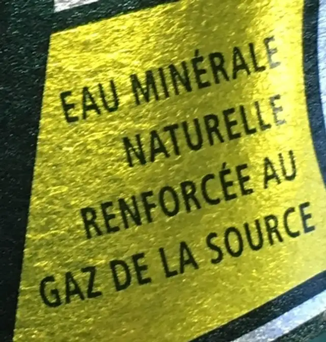 Perrier ingredients label