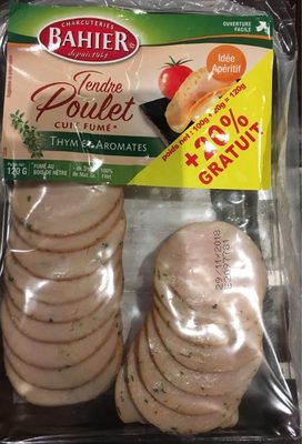 Tendre Poulet Cuit Fumé Thym et Aromates (+ 20 % gratuit) front packaging