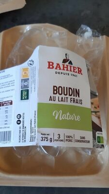 Boudin au lait frais front packaging