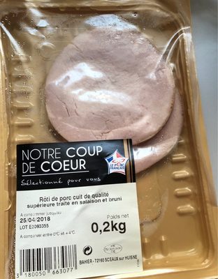 Roti de porc cuit front packaging