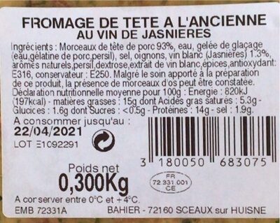 Fromage de tete a l’alsacienne au vin de jasniere